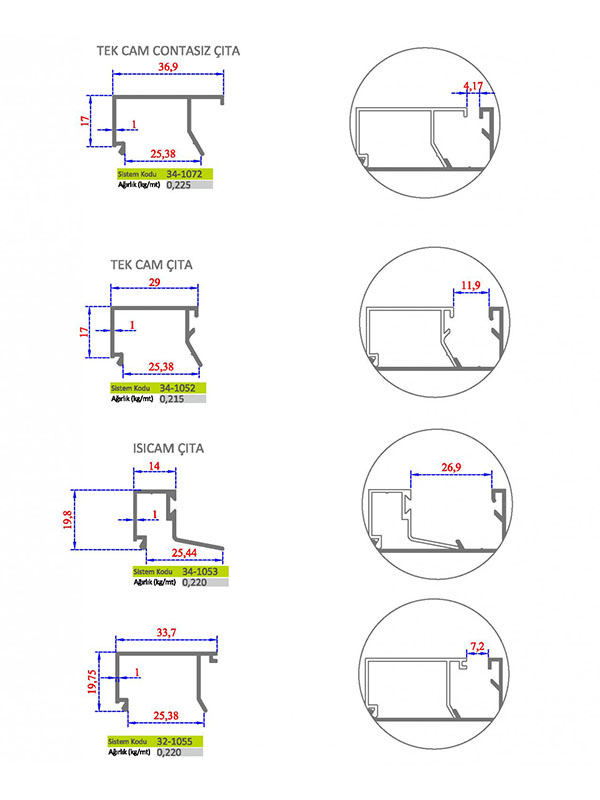 Düz Aldoks Seri Profiller-7